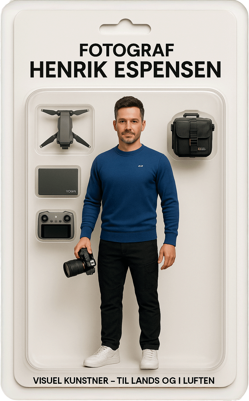 Fotograf Henrik Espensen Actionfigur af professionel fotograf og dronefotograf Henrik Espensen